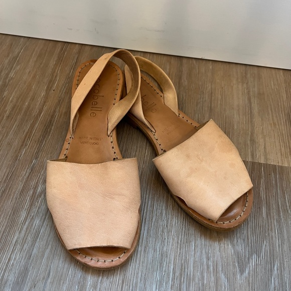 Cocobelle Tan Leather Flat Sandals Size 6.5 Made in Italy - Picture 2 of 8